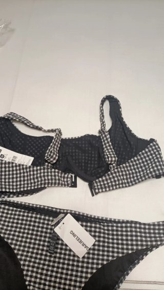 Bikini Vichy Negro y Blanco Talla 44/95F