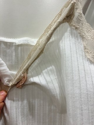 Camiseta interior Oysho encaje lazo talla M