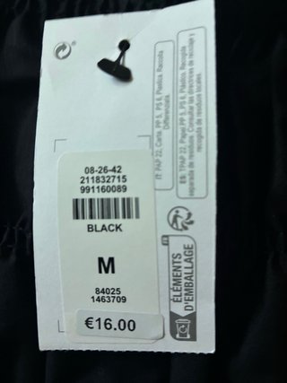 Blusa Primark Nido de Abeja Negra Talla M