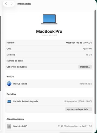 MacBook Pro M1 Plata