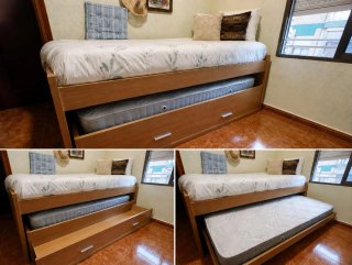 Cama nido con 2 colchones y cajón