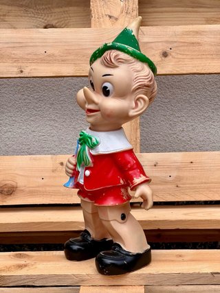 Pupazzo Pinocchio Gomma Vintage Anni 60 Ledra