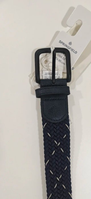 Cinturón trenzado Springfield Azul Marino Talla 95