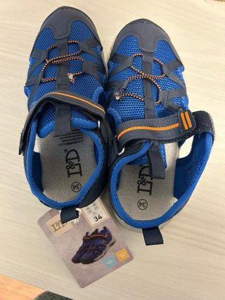 Sandalias niño azul y gris 34