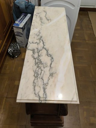 Consola antigua madera y mármol