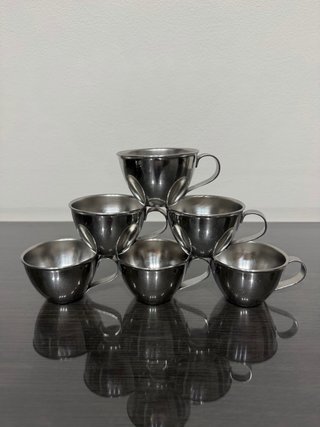 Set 6 Tazzine Acciaio Inox Made in Italy