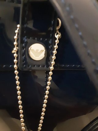 Bolso Tote Charol Armani Jeans Azul Marino