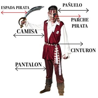 Disfraz Pirata Talla S/M | Traje Completo Hombre