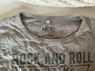 Camiseta Gris Rock & Roll Talla S