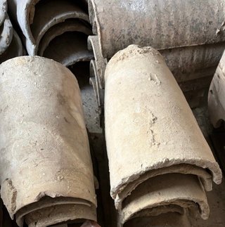 Tejas antiguas de barro