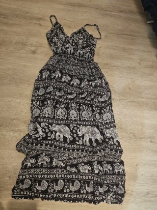 Vestido largo estampado elefantes
