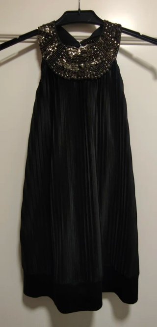 Camiseta fiesta negro con pedrería