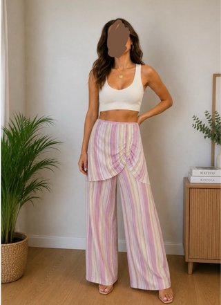 Pantalón palazzo rayas multicolor