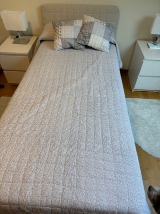 Colcha Zara Gris y Blanca