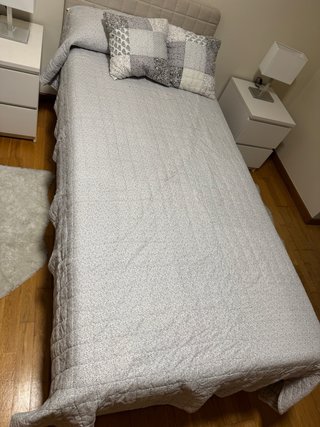 Colcha Zara Gris y Blanca