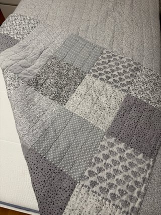 Colcha Zara Gris y Blanca