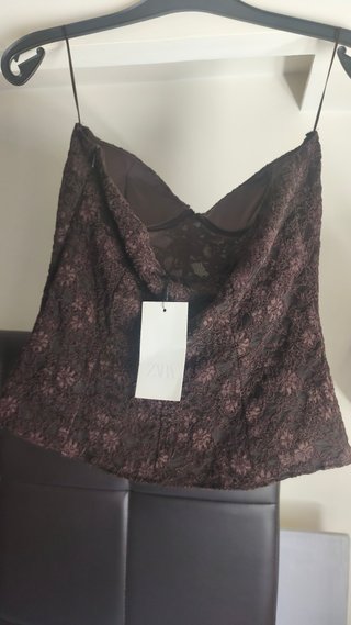 Corsé Zara Encaje Marrón Talla XL