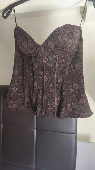 Corsé Zara Encaje Marrón Talla XL