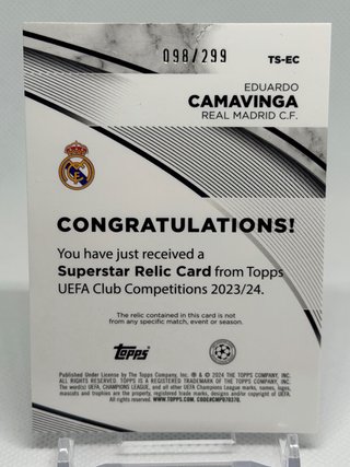 Eduardo Camavinga /199 Match- Worn Real Madrid