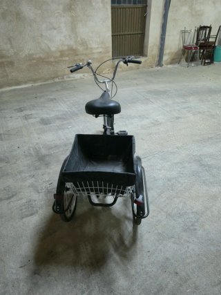 Triciclo de carga con cesta