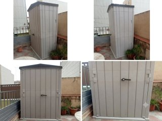 Caseta/Armario Resina Jardín Gris Oscuro