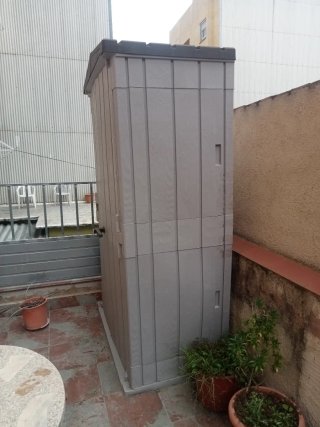 Caseta/Armario Resina Jardín Gris Oscuro