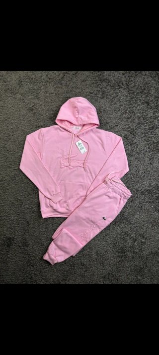 Chándal Lacoste Rosa Bordado Talla M