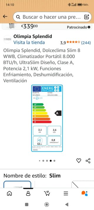 Climatizador portátil Olimpia Splendid Dolceclima