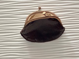 Monedero Vintage Piel Serpiente Cierre Metal