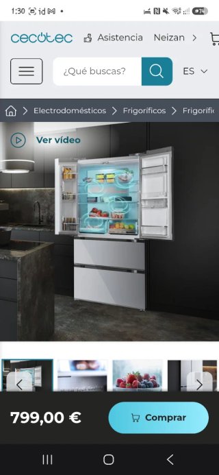 Nevera Americana Cecotec 506L