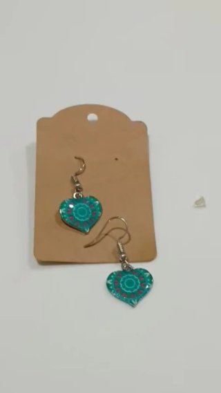 Pendientes corazón mandala hippies acero