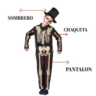 Disfraz Esqueleto Elegante Hombre Talla S/M