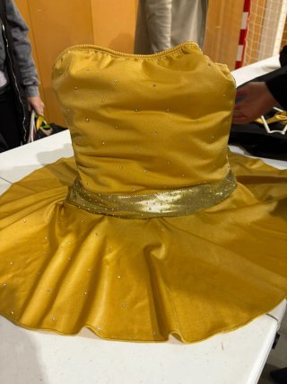 Maillot Patinaje Artístico Brillante Dorado