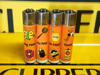 4 Accendini Clipper con Design Divertenti