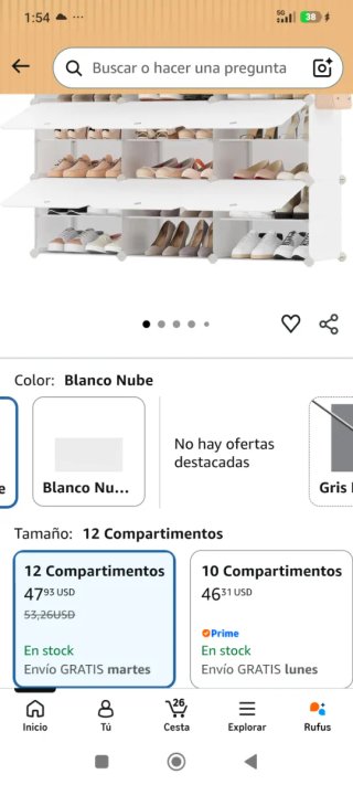Zapatero Modular SONGMICS Blanco 12 Compartimentos