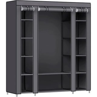 Armario Vestidor De Tela 170x150x45 Cm Gris NUEVO