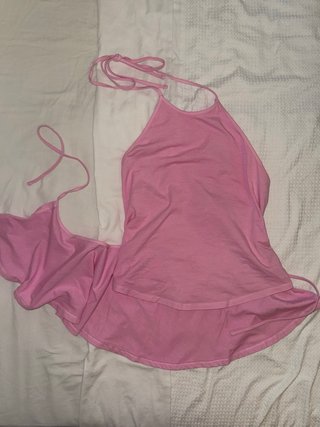 Top Zara rosa lazada tirantes peplum volante new