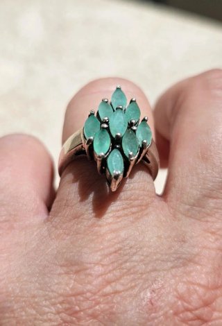 Anillo Plata Piedras Verdes Semipreciosas