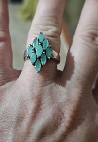 Anillo Plata Piedras Verdes Semipreciosas