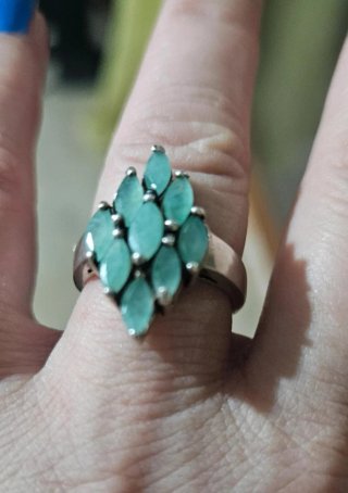 Anillo Plata Piedras Verdes Semipreciosas