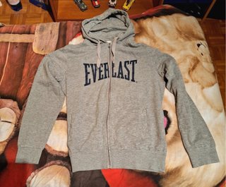 Felpa grigia con cappuccio e zip Everlast