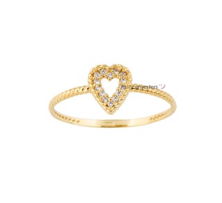 anillo oro 18k con piedra con circonita