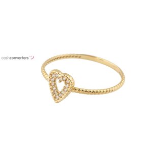 anillo oro 18k con piedra con circonita