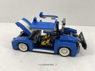 vehiculo juguete lego azul