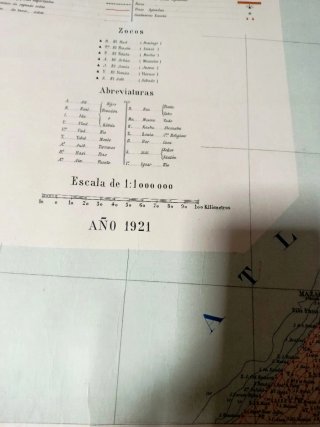 Mapa náutico costas Marruecos 1921. Guerra del rif