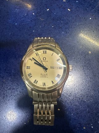 Omega De Ville Automático Plata y Blanco