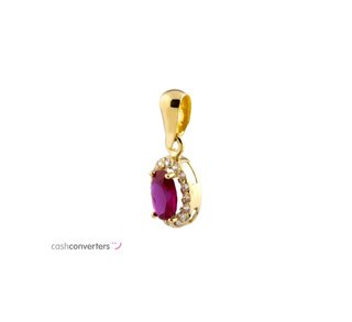 colgante oro 18k con piedra con rubi