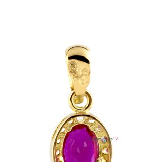 colgante oro 18k con piedra con rubi