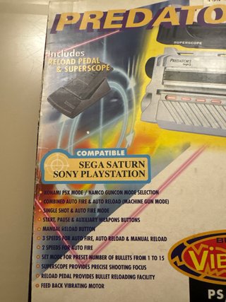Vintage Pistola Predator 2 para PS1 y Sega Saturn