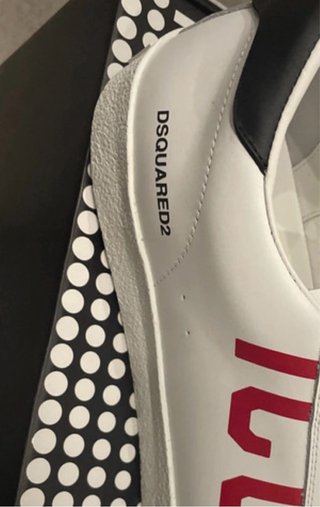 Scarpe Dsquared2 ICON bianche rosse taglia 45